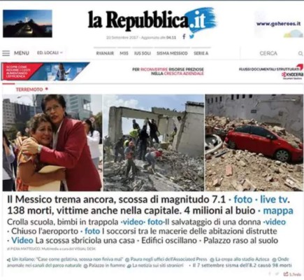 Las portadas de los diarios luego del terror vivido en México