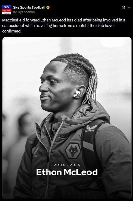 Muere en fatal accidente jugador que pasó por club de la Premier League: duro comunicado y el país que está de luto