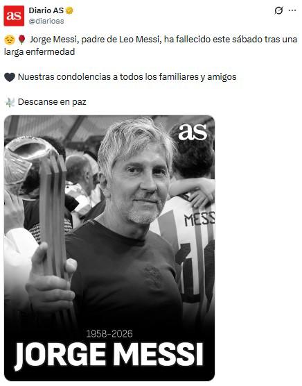 Lo que dice la prensa y clubes por la muerte del papá de Messi: Uno de los pilares...