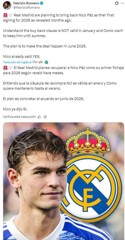 Ya dijo si: Real Madrid cierra fichaje, se fue del Barcelona a Inglaterra y giro inesperado con Nico Williams