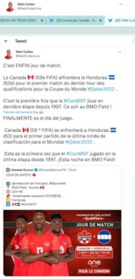 'Prueba real': Prensa internacional y los pronósticos para el Canadá-Honduras por las Eliminatorias rumbo a Qatar 2022  