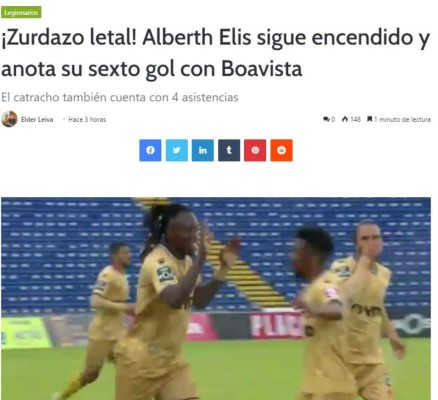 En medios y redes: Lo que dicen del doblete de Alberth Elis en empate de Boavista ante Santa Clara