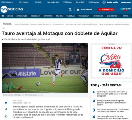 Así titulan los medios luego de la derrota de Motagua ante Tauro