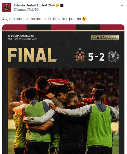 Las burlas del Atlanta United a Messi luego de golear al Inter Miami: “Acá tienen su pizza para el viaje”