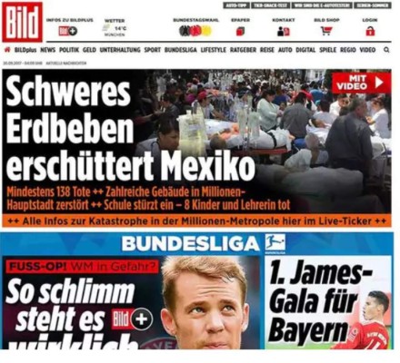 Las portadas de los diarios luego del terror vivido en México