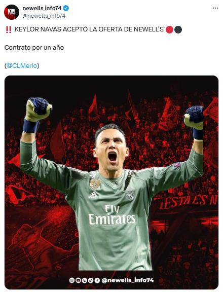 “Bombazo que sacude el mercado; leyenda”: prensa argentina reacciona con la llegada de Keylor Navas