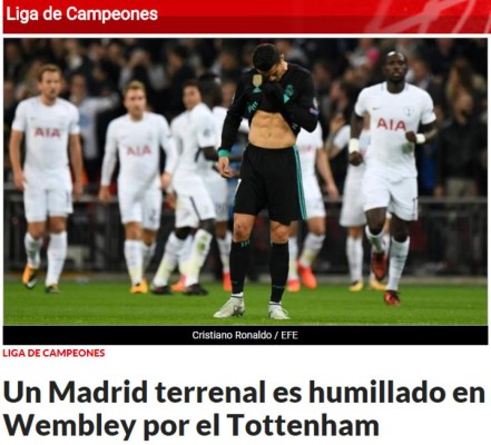 ¡CRISIS! Así reacciona la prensa mundial tras la dura derrota del Real Madrid ante el Tottenham