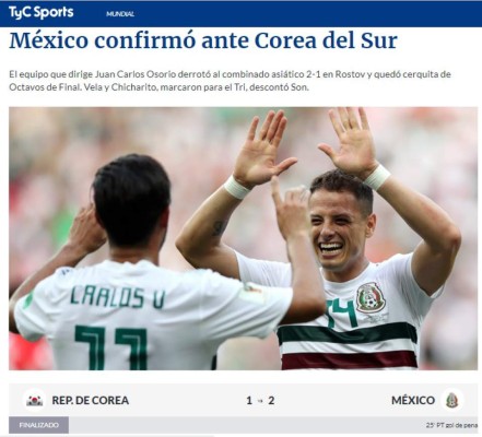 Bien chingones: Prensa mundial se rinde a México por nuevo triunfo en Mundial de Rusia