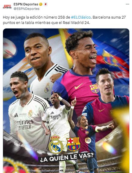 “Ganas de volver a ganarles”: la reacción de la prensa previo al Clásico Real Madrid-Barcelona en el Santiago Bernabéu