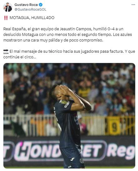 La prensa se rinde ante Real España tras humillar a Motagua y lo que dicen sobre Diego Vázquez: “Que continúe el circo”