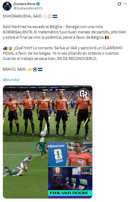 ¿Acierto o error? Las reacciones a la dura decisión de Saíd Martínez en el Mundial y la nota que le dan