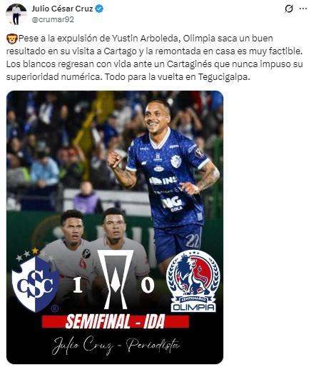 No pitan árbitros de Honduras: reacción de la prensa a la derrota de Olimpia y no perdonan a Arboleda