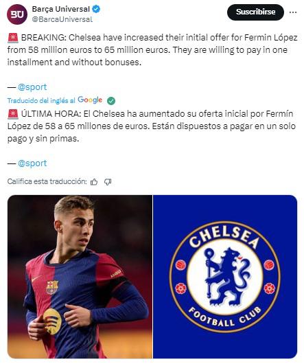 Giro inesperado en Barcelona: medita irse a gigante de Europa por 65 millones: Ha hablado con Fermín y será importante