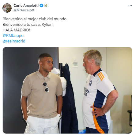 Mbappé con sus nuevos compañeros del Real Madrid: abrazo de Ancelotti, las risas y los mensajes de bienvenida