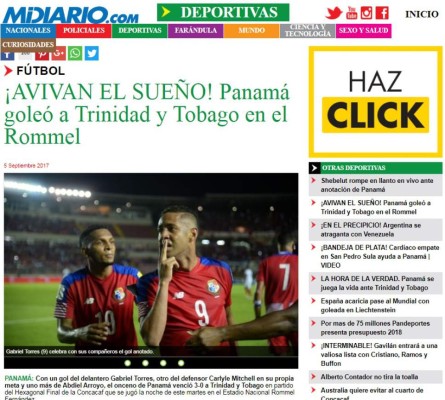 Así reaccionan los medios de Panamá y Costa Rica luego juego ante Trinidad y México