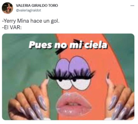 Yerry Mina anota en el Colombia-Ecuador en el minuto 100, se fue a bailar, el VAR lo anula y lo reventaron con memes