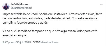 Herediano comió jamón catracho; dando pena: así reacciona la prensa por la caída de Real España en Costa Rica