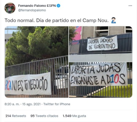 ''Engañaste a D10s'': afición del Barça ataca a Laporta en las afueras del estadio tras el adiós de Messi