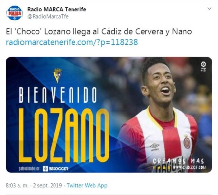 ¡Choco Lozano al Cádiz! Esto dicen los medios españoles de su traspaso