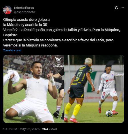 El León acaricia la 39: la prensa señala al culpable de la derrota de Real España y elogian a Olimpia tras la remontada