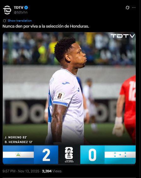 Vergonzoso, Somos el hazmerreír: señalan al culpable de la caída de Honduras ante Nicaragua en la Eliminatoria