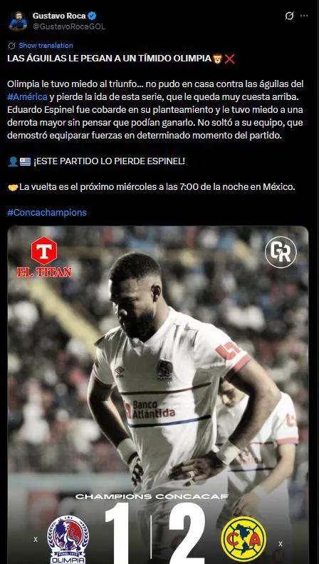 Fue cobarde, tuvo miedo y a punto de hacer el ridículo: así reaccionó la prensa a la derrota de Olimpia ante el América