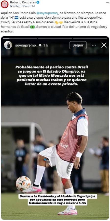 Giro inesperado: Supremo confirma el estadio donde se jugará la revancha entre Honduras y Brasil
