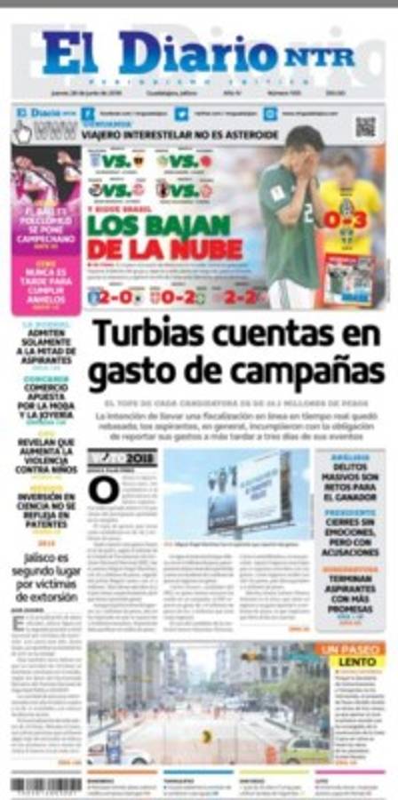 Así vienen hoy las portadas de los diarios de México: 'Humillados avanzamos' y '¡Que viva Corea!'