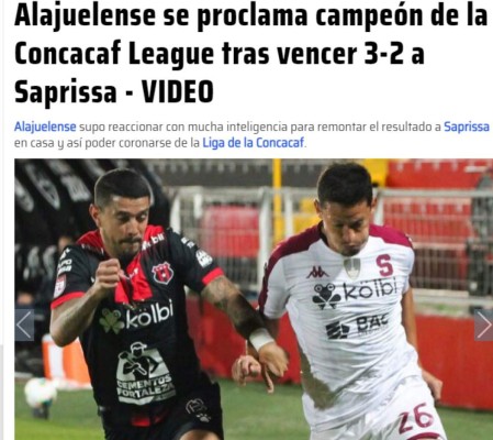 Prensa internacional sobre Alajuelense y López luego de ganar la Liga Concacaf: 'Ruge el León de Centroamérica'