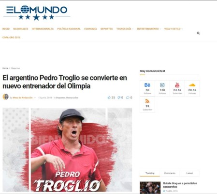 Así reaccionaron los medios internacionales luego de que Pedro Troglio fichara por el Olimpia