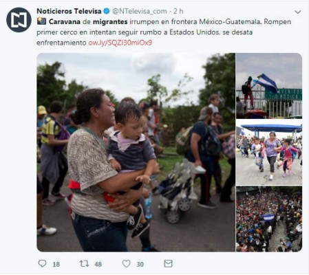 Lo que dicen los medios internacionales sobre la caravana de migrantes de hondureños