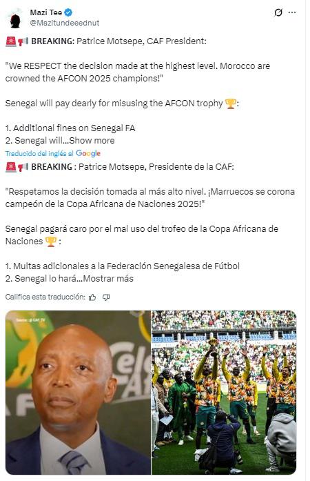 CAF toma rotunda postura con Senegal y Marruecos en medio de la polémica de la Copa Africana: ¿Quién ganó?