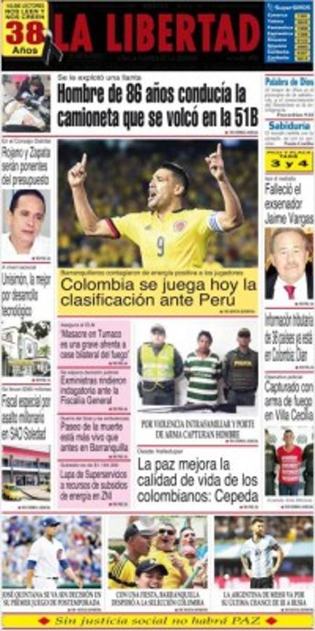 Así amanecieron las portadas en la última fecha para clasificar al Mundial de Rusia