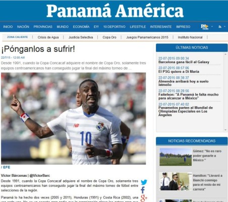 Prensa panameña, atrevida previo a juego contra México