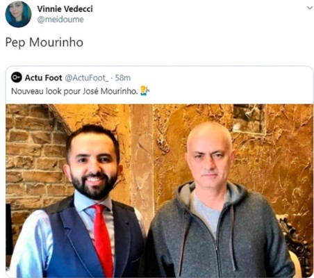 Jose Mourinho es liquidado con memes por su nuevo 'look' al estilo Pep Guardiola