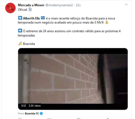 'Poder físico, velocidad y gol': Lo que dicen en EUA y Portugal del fichaje de Alberth Elis con Boavista