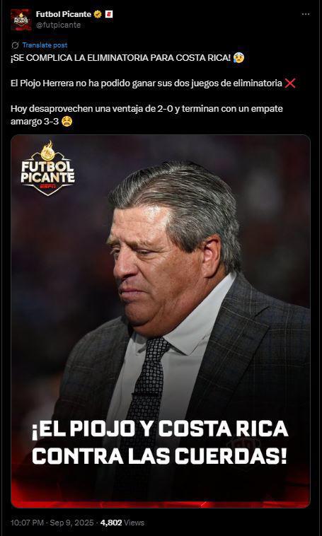 Lejos del Mundial, Cobarde y Gracias Haití: en Costa Rica llenos de cólera piden que lo echen de la selección