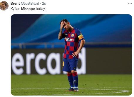 Los memes fulminan a Mbappé por no aparecer contra Barcelona en los cuartos de Champions League
