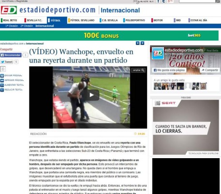 Escándalo de Paulo Wanchope le da la vuelta al mundo