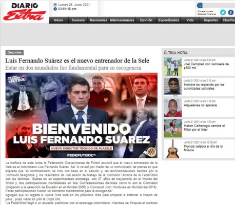 'El más parecido a Pinto, trabajador y metódico': Lo que dice la prensa tica de la llegada de Luis Fernando Suárez