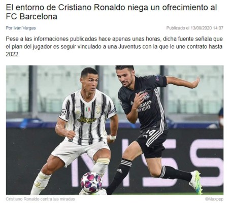 Cristiano Ronaldo y Messi juntos, un sueño de toda la vida: La prensa mundial sobre el bombazo de CR7 al Barcelona