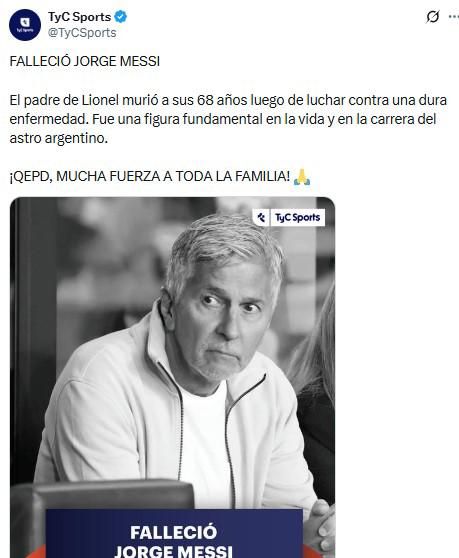 Lo que dice la prensa y clubes por la muerte del papá de Messi: Uno de los pilares...