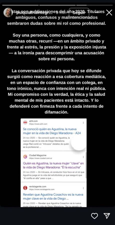 Hija de Maradona explota contra psiquiatra que cuidaba al Diego: se destapa lo que hizo antes de la muerte de la leyenda