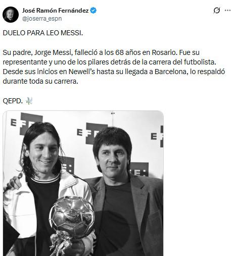 Lo que dice la prensa y clubes por la muerte del papá de Messi: Uno de los pilares...