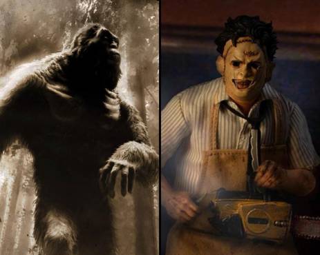 Bigfoot (izq) y Leatherface (der) son dos personajes que supuestamente pueden ser vistos en Grand Theft Auto: San Andreas.