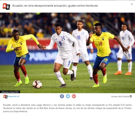 ¡Críticas Lo que dicen los medios internacionales tras el empate de Honduras y Ecuador