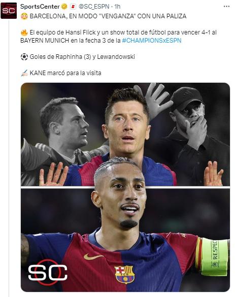 “¿Quién es Muller?” y “venganza con paliza”: la reacción del prensa tras paliza de Barcelona al Bayern Múnich