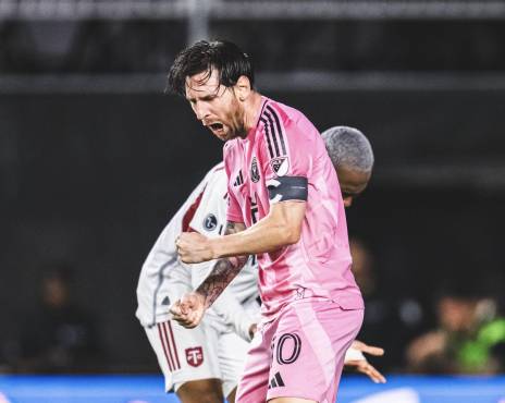 Messi festejando tras su tremendo golazo ante el Toronto FC.