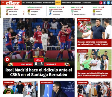 'Indigno y ridículo': Prensa mundial no perdona a Real Madrid por derrota ante ante CSKA