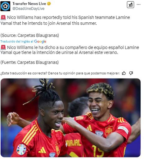 Se hartó del Barcelona: Nico Williams le comunicó a Lamine Yamal el equipo donde desea jugar la próxima temporada